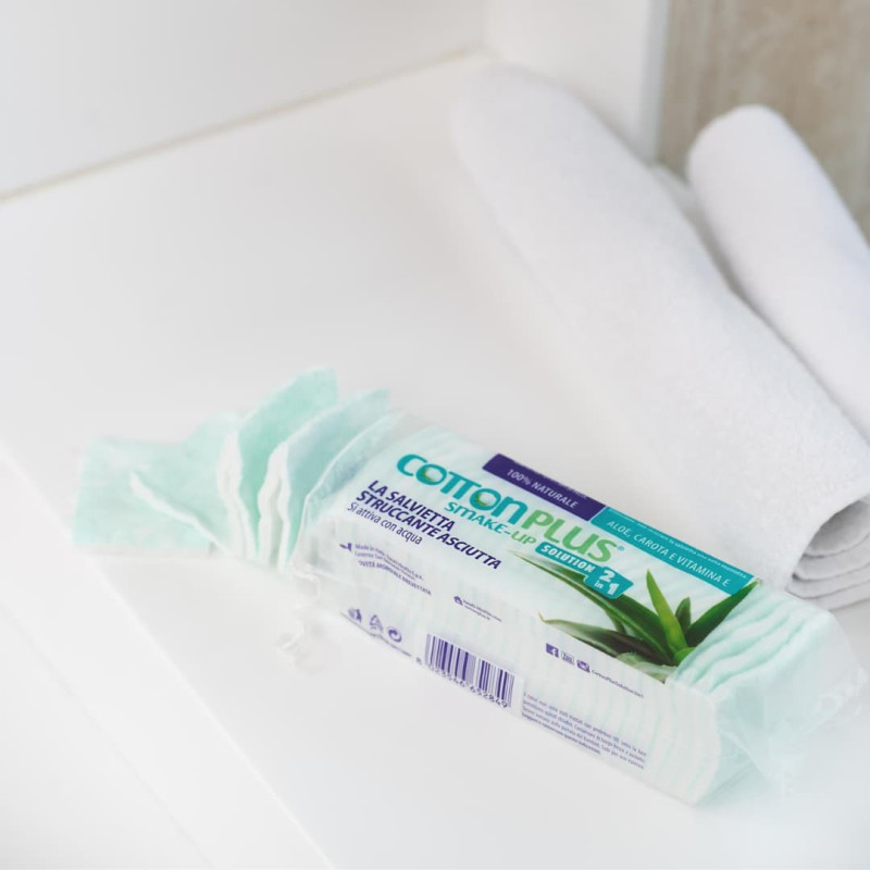 Cotton Plus Solution 2 in 1 Засіб для зняття макіяжу SMAKE-UP ALOE 60 шт MINI