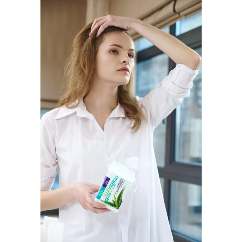 Cotton Plus Solution 2 in 1 Засіб для зняття макіяжу SMAKE-UP ALOE 40 шт MAXI