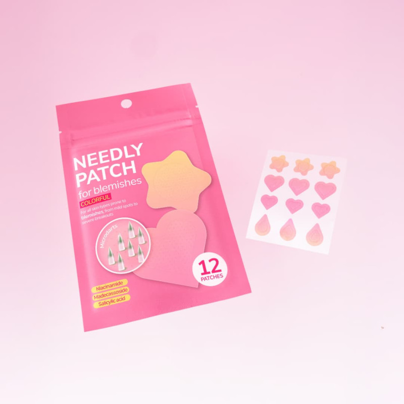 Needly Мікроголкові патчі від прищів Patch for blemishes colorful 12 шт