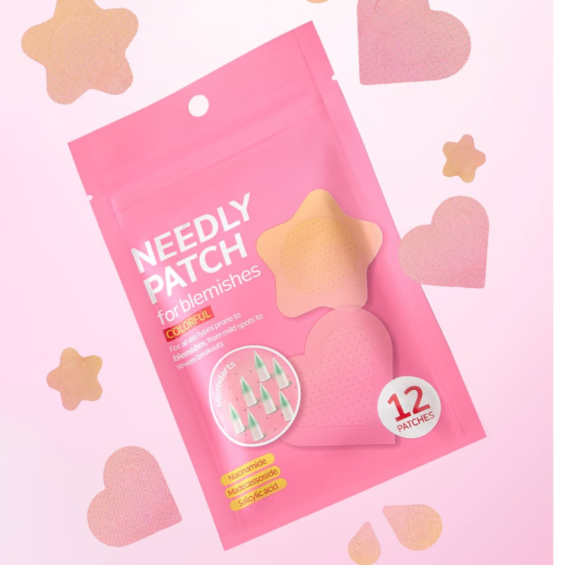 Needly Мікроголкові патчі від прищів Patch for blemishes colorful 12 шт