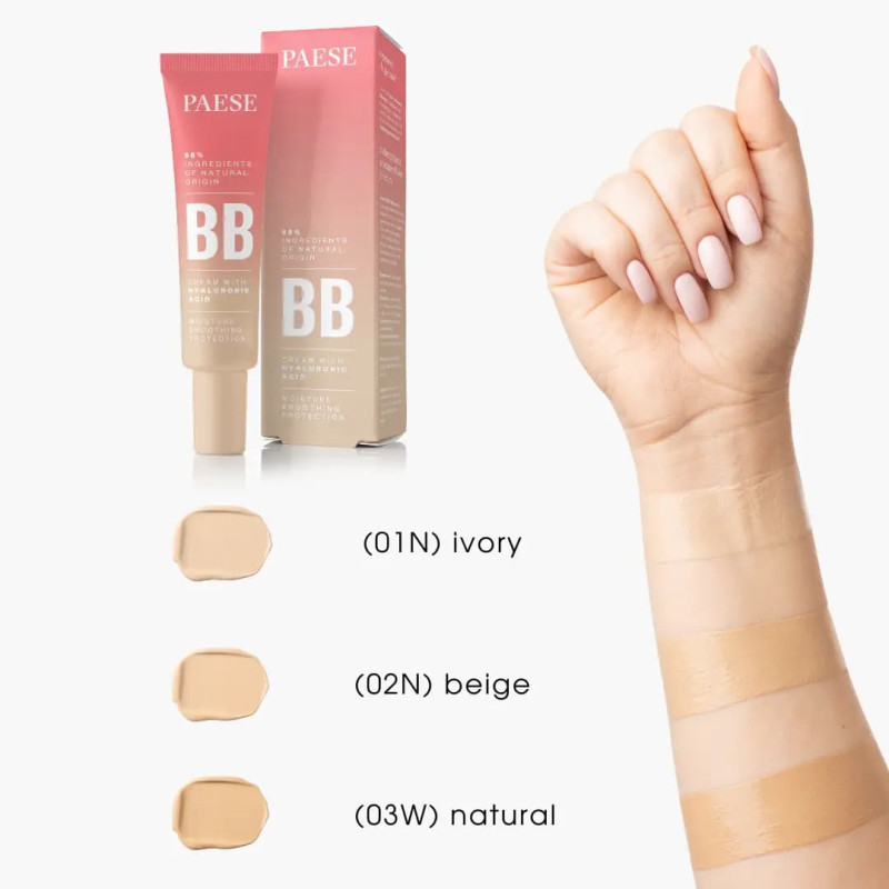 PAESE Тональний ВВ-крем з гіалуроновою кислотою 02N Beige 30 мл