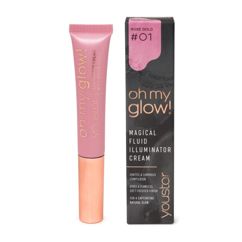youstar Кремові сяючі рум'яна oh my glow! ILLUMINATOR CREAM - 01 ROSÉ GOLD