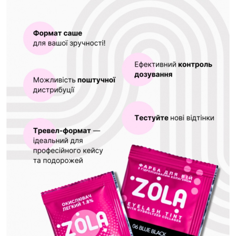 ZOLA Фарба для брів з колагеном Eyebrow Tint With Collagen 06 Blue Black 5 мл