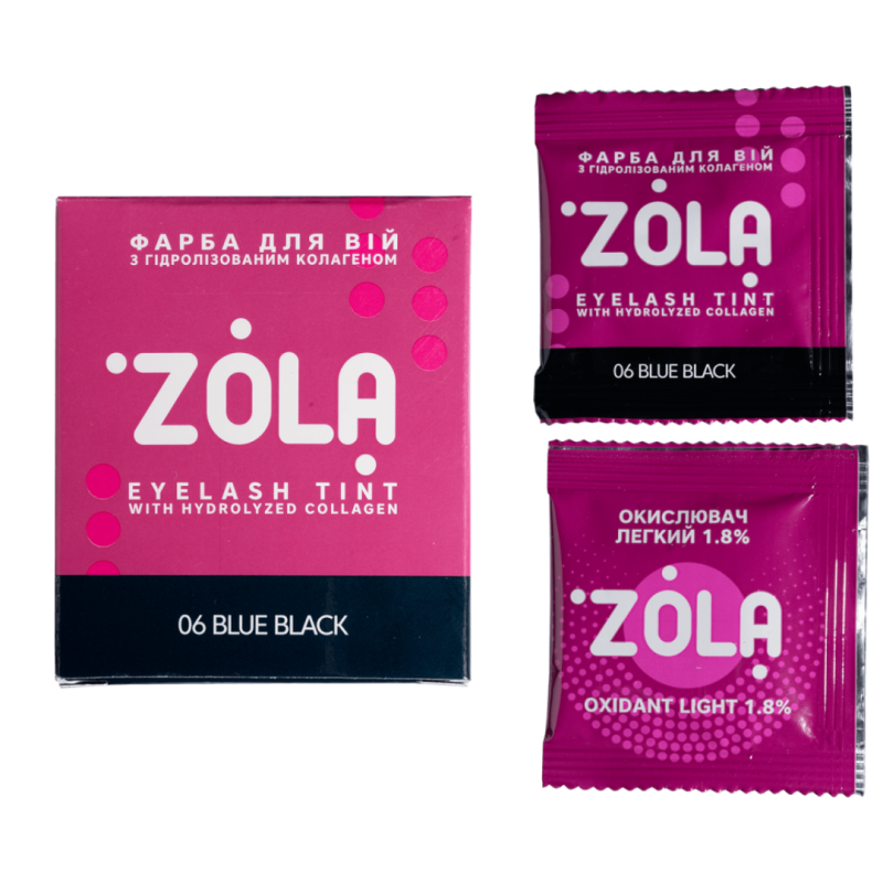 ZOLA Фарба для брів з колагеном Eyebrow Tint With Collagen 06 Blue Black 5 мл